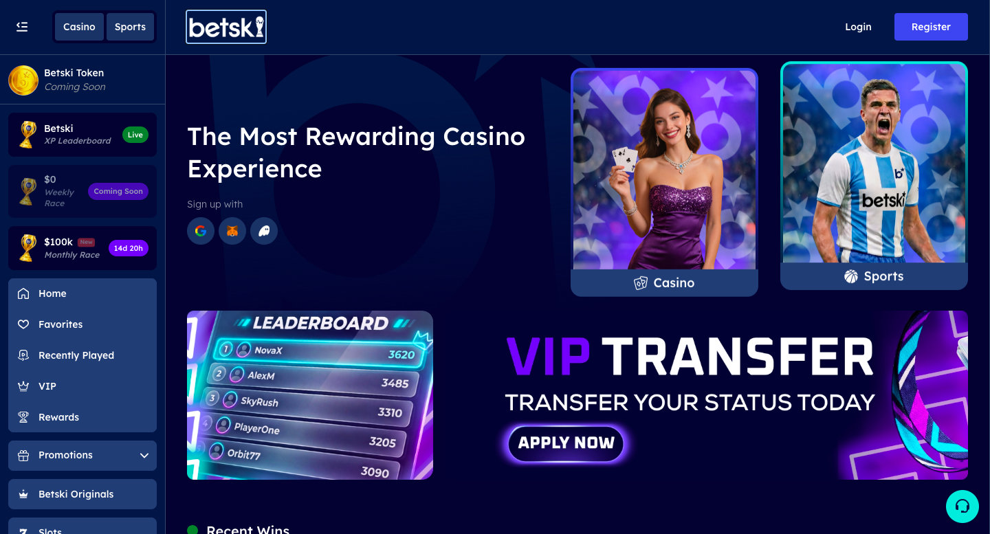 Betski homepage